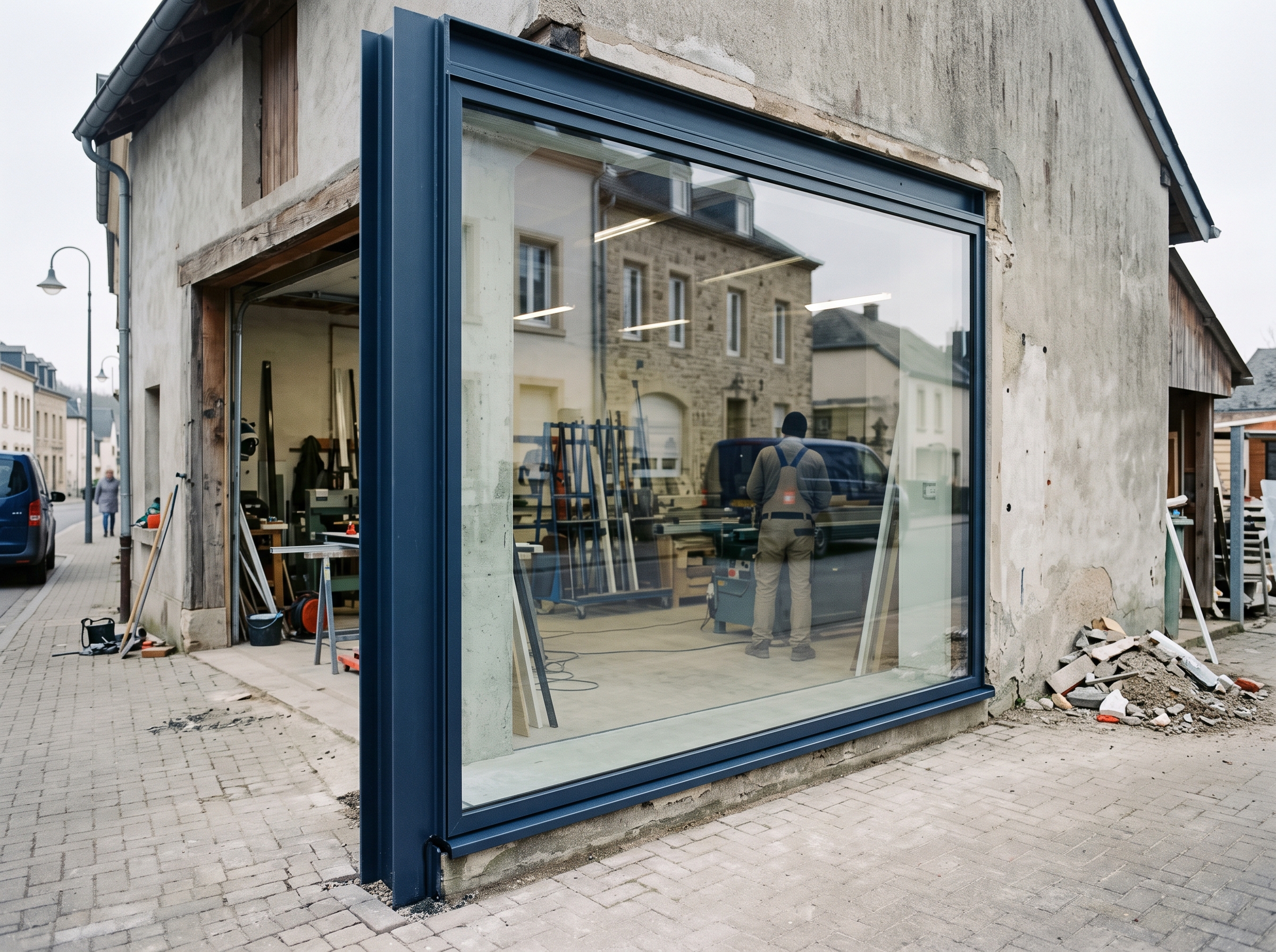 Vitrine sécurit 8 mm posée