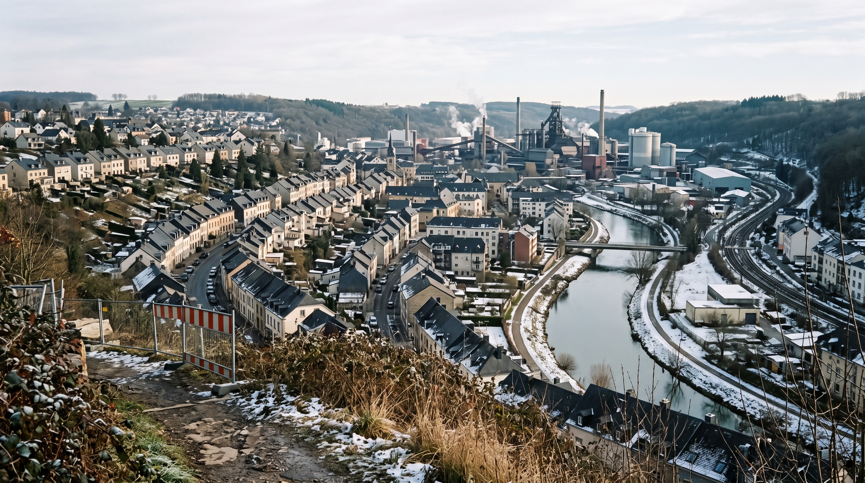 Vue de Differdange depuis Belval
